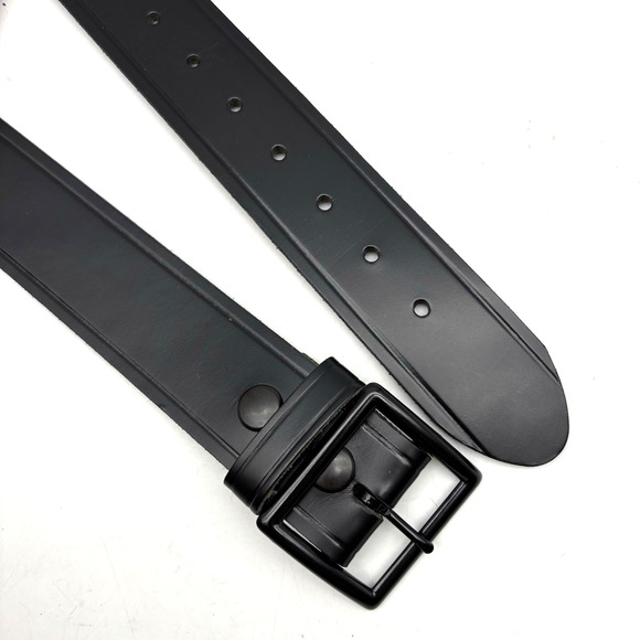 NEW Perfect Fit Black Genuine Leather Black Buckle Men's Belt 34 Made in USA - Picture 10 of 15